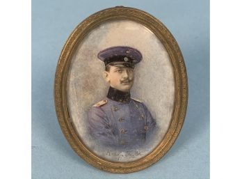Portrait Miniature Depicting An Officer In Dress Uniform, Circa 1900