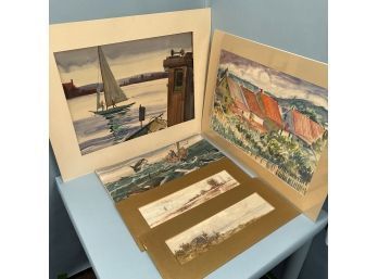 Lot Of Unframed Watercolor Paintings