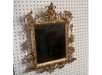 Bevelled Glass Mirror With Ornate Gilt Gesso Frame