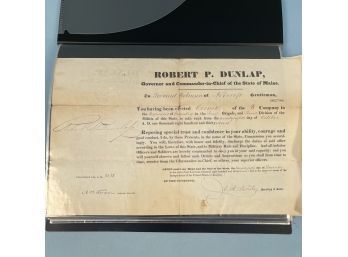Maine Militia Documents And Ephemera Related To Captain Leonard Robinson Of Foxcroft, Co. B 9th Division