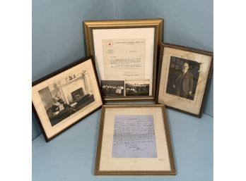 Group Of Four Signed Letters And Photos
