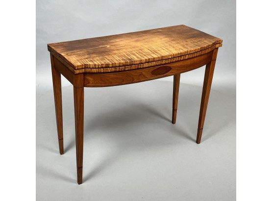 New Hampshire Federal Tiger Maple & Cherry Card Table