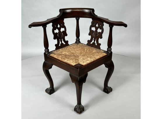 Colonial Revival Mahogany Corner Chair