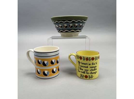 Don Carpentier Mocha Bowl And Two Other Modern Ceramic Mugs