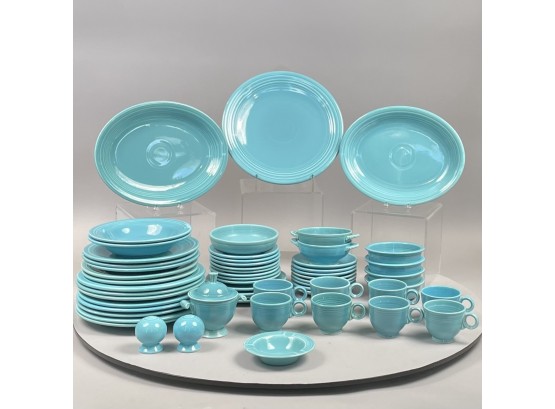 Fiestaware 'Turquoise' Part Dinner Service, Homer Laughlin China Company, Mid-Twentieth Century