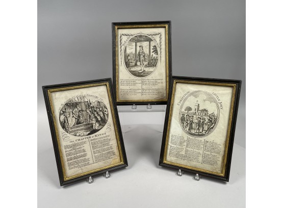 Three British Engravings With Moral And Sentimental Verses, Late Eighteenth Century