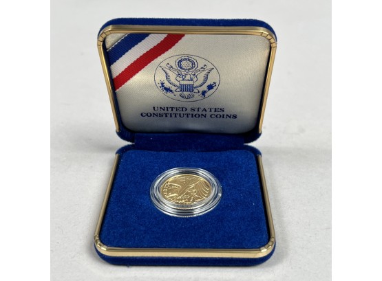 1987-W United States Constitution $5 Commemorative Gold Coin