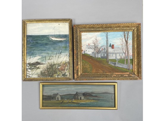 American Watercolor And Two Oil Paintings, Twentieth Century