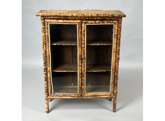 Aesthetic Movement Bamboo And Grasscloth Cabinet, Late Nineteenth Century