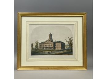 'View Of The Court House At East Cambridge, Middlesex Ct., Mass.' Lithograph, Tappan & Bradford, 1850-60
