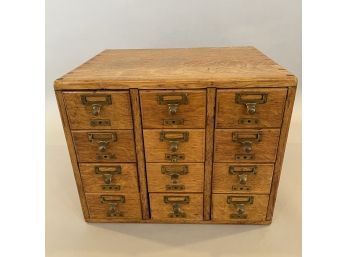 American Oak Twelve-Drawer Library Card Catalog Cabinet, Early Twentieth Century