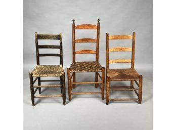 Painted Ladderback Side Chair & Two Others