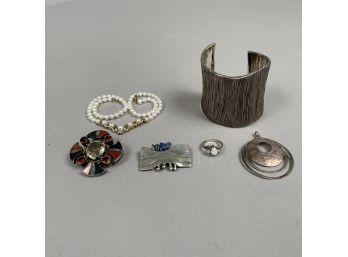 Group Of Assorted Silver Jewelry