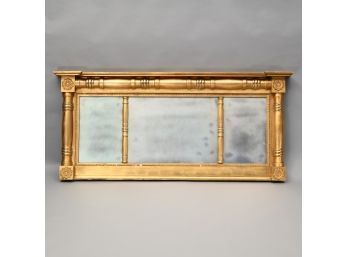 American Classical Gilt Overmantle Mirror
