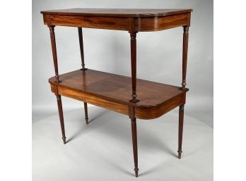 Two Federal Inlaid-Mahogany Console Tables