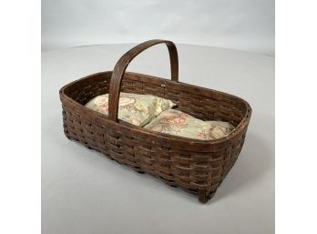 American Splint Oak Wood And Ash Basket, Late Nineteenth-Early Twentieth Century
