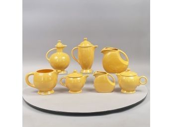 Seven Fiestaware 'Yellow' Serving Vessels, Homer Laughlin China Company, Mid-Twentieth Century