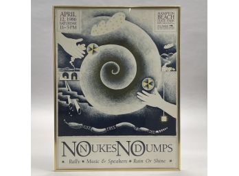 Seabrook, NH 'No Nukes, No Dumps' Rally Advertisement Poster, 1986