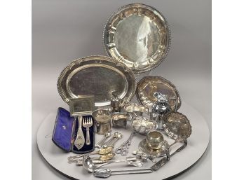 Group Of American And English Silverplate Serving Wares And Trophies, Twentieth Century