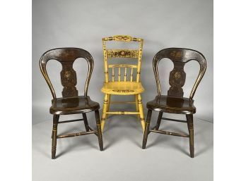 Three Paint-Decorated Windsor Chairs
