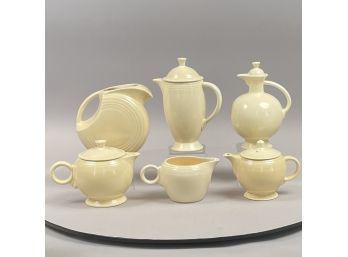 Six Fiestaware 'Ivory' Serving Vessels, Homer Laughlin China Company, Mid-Twentieth Century