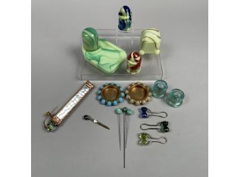 Group Of Agate Glass, Marble-Related Items And A Kaleidoscope