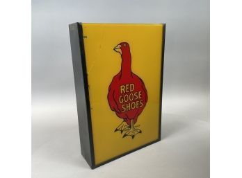 'RED GOOSE SHOES, TRADE MARK' Glass And Metal Sign, Mid-Twentieth Century