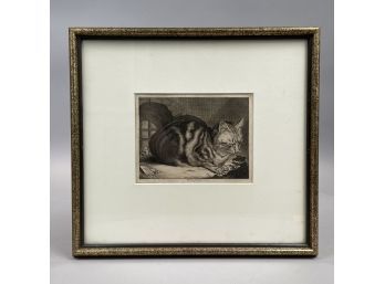 After Cornelius Visscher (Dutch 1629-1658). The Large Cat (cat Sleeping), Engraving