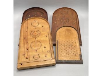 Four Stained Wood Bagatelle Pinball Boards, Late Nineteenth-Twentieth Century