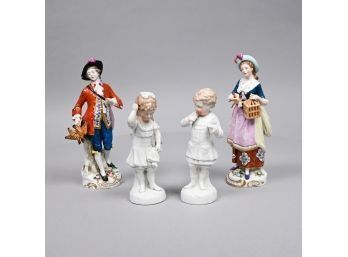 Pair Of Porcelain Figures & Pair Of Children