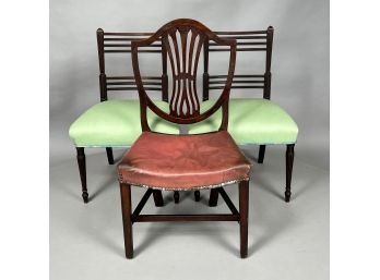 Federal Mahogany Dining Chair And A Pair Of Sheraton Dining Chairs