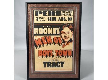 'Mickey Rooney In Men Of Boys Town With Spencer Tracy, Peru Theatre, Peru, 3 Days- Starting Sun. Aug. 10'