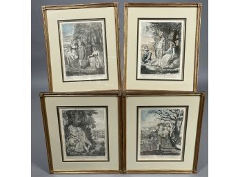 'The Four Seasons.' Set Of Four British Colored Engravings.