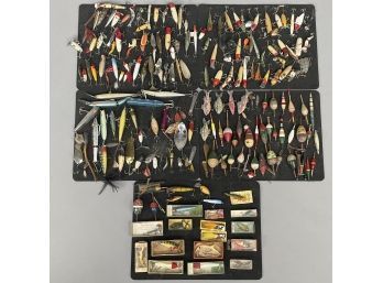 Large Collection Of Wood, Metal, Fiberglass And Feather Fishing Lures, Various Makers, Twentieth Century