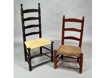Two American Painted Ladderback Chairs, Nineteenth Century