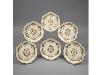 Set Of Six Royal Crown Derby Porcelain Plates,1893