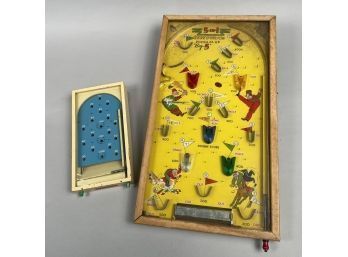 American Bagatelle Pinball Game, 1950's, And An English Example