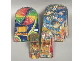 Four American Bagatelle Pinball Marble Games, 1950's-60's