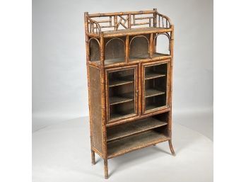 Aesthetic Movement Bamboo Double-Door Cabinet, Late Nineteenth Century