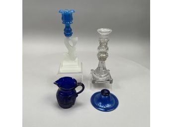 Four American Blown Three-Mold And Pressed Glass Wares, Nineteenth Century