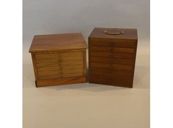 Two American Mahogany Table-Top Printer's Cabinets, Early Twentieth Century