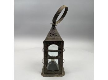 Early American Tin And Glass Candle Lantern, Nineteenth Century