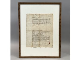 Massachusetts-Bay, Plymouth County, New England Legal Document Pertaining To Ezekial And Ruth Turner, 1740