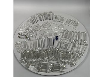 Large Group Of American Cut-Glass Prisms, Rosettes And Bobeches, Nineteenth Century