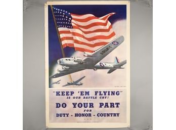 'Keep 'Em Flying' WWII United States Army Recruitment Poster