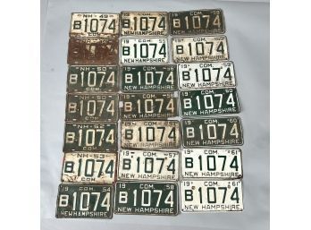 Twenty-One New Hampshire Commercial License Plates, 1949-1961