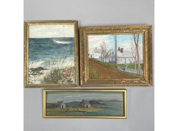 American Watercolor And Two Oil Paintings, Twentieth Century