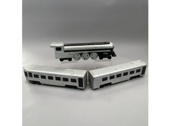 Art Deco 'Empire State Express' Wood Passenger Toy Train Set In Silver & Black Paint, Early Twentieth Century