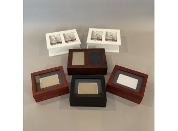 Fourteen Contemporary Burl Walnut, Oak, Mahogany And Painted Wood Display Boxes, Twentieth Century