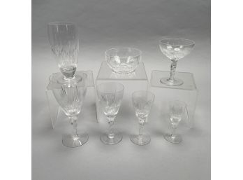 Set Of English Cut-Glass 'Coronation' Pattern Stemware, Stuart & Sons, South Wales, After 1966